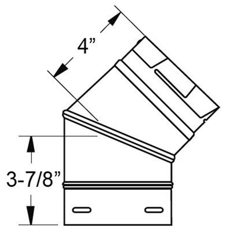 DuraVent 6 Inches PelletVent Stainless Steel 45 Degree Elbow Stove Pipe